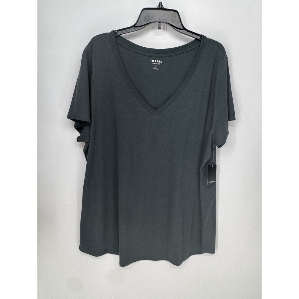 Torrid Tee Women 3X Darkest Spruce NWT Girlfriend Signature Jersey V-Neck